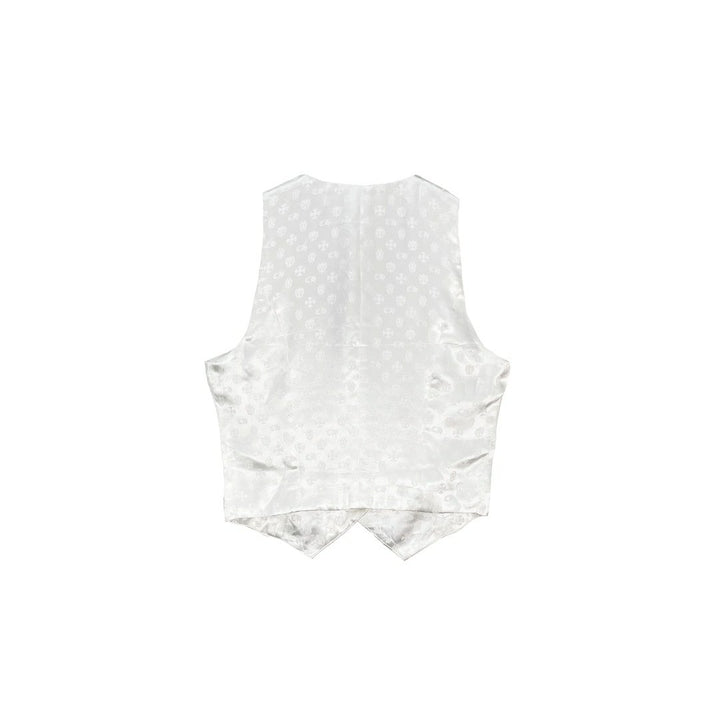 Chrome Hearts Cross Logo White Silk Vest - SHENGLI ROAD MARKET