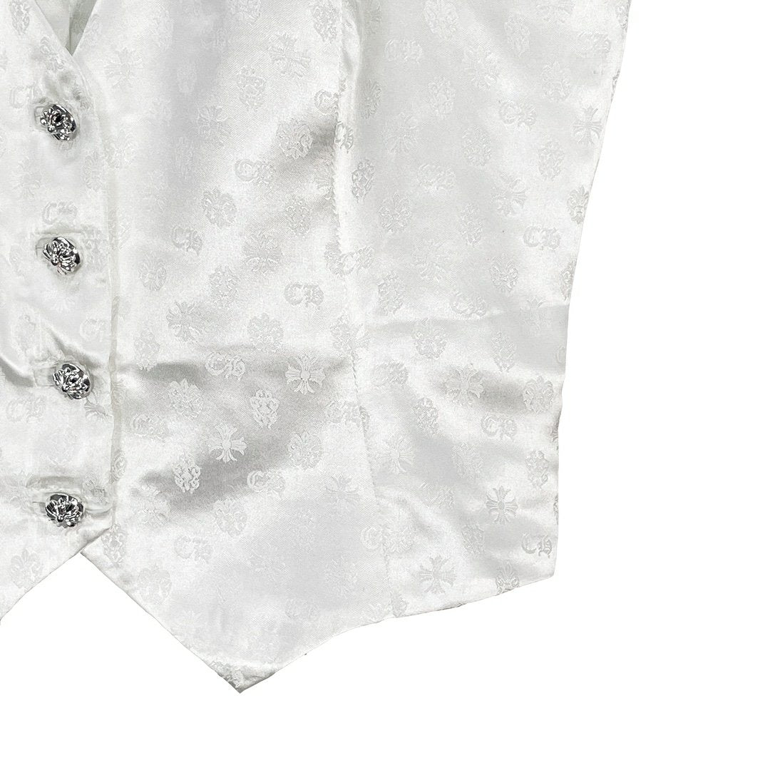 Chrome Hearts Cross Logo White Silk Vest - SHENGLI ROAD MARKET