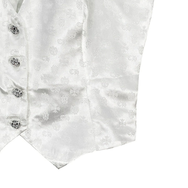 Chrome Hearts Cross Logo White Silk Vest - SHENGLI ROAD MARKET