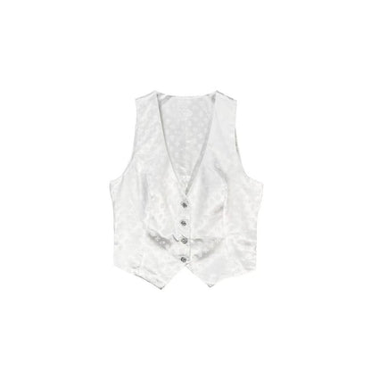 Chrome Hearts Cross Logo White Silk Vest - SHENGLI ROAD MARKET