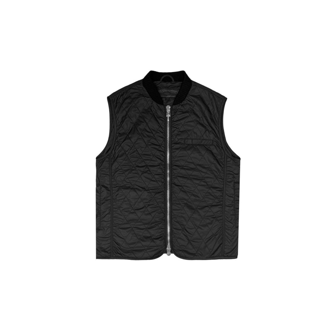 Chrome Hearts Cross Patch Black Quilted Vest - SHENGLI ROAD MARKET