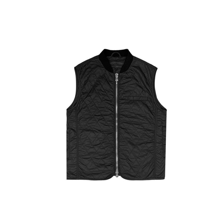 Chrome Hearts Cross Patch Black Quilted Vest - SHENGLI ROAD MARKET