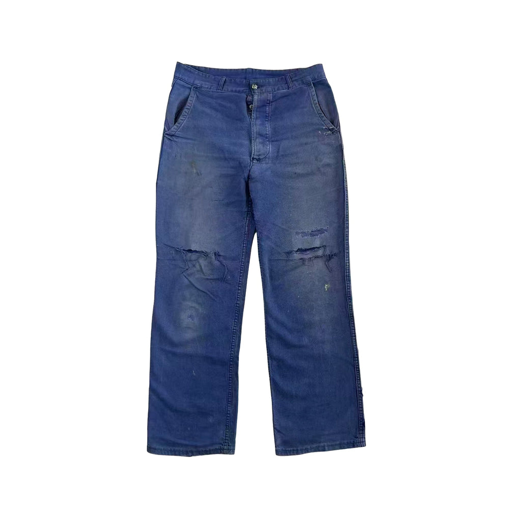 Chrome Hearts Cross Patch Bleu de Travail French Carpenter Pants - SHENGLI ROAD MARKET