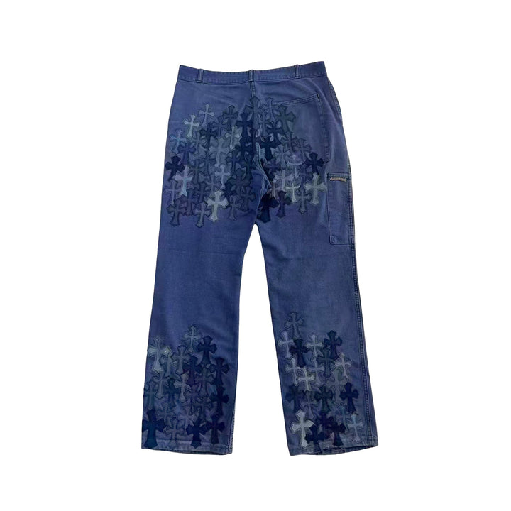 Chrome Hearts Cross Patch Bleu de Travail French Carpenter Pants - SHENGLI ROAD MARKET