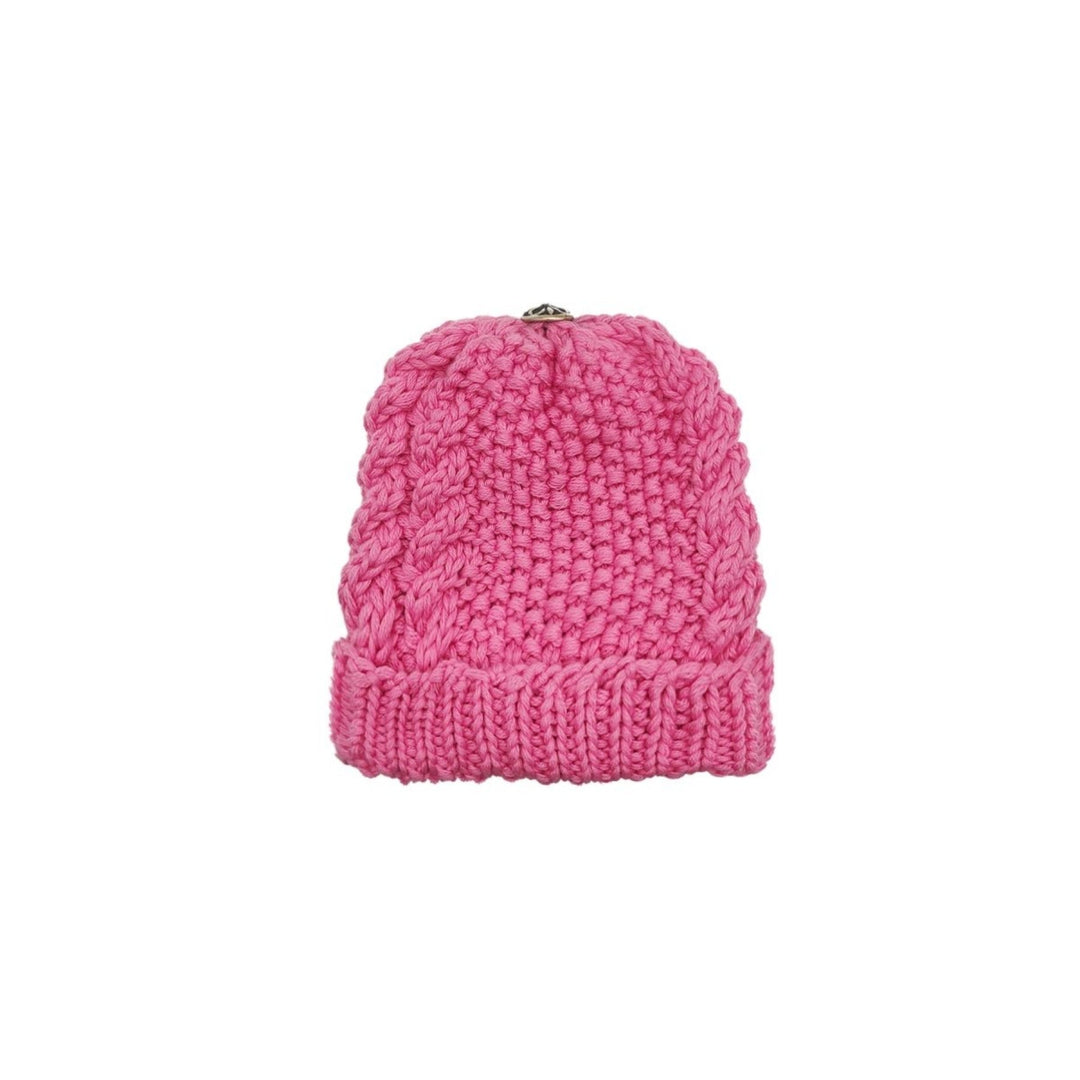 Chrome Hearts Cross Patch Cashmere Pink Beanie For Kids - SHENGLI ROAD MARKET