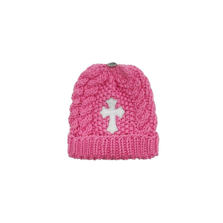 Chrome Hearts Cross Patch Cashmere Pink Beanie For Kids - SHENGLI ROAD MARKET