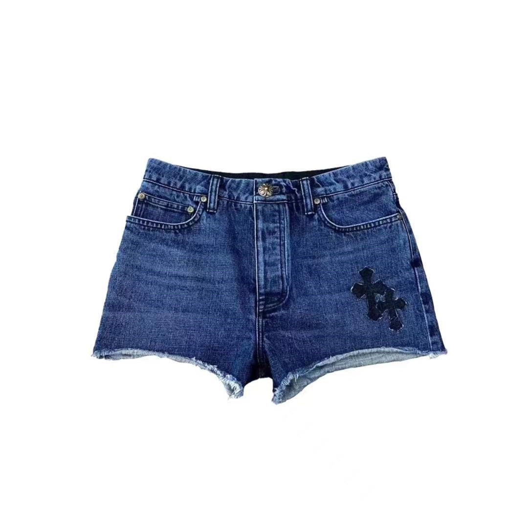 Chrome Hearts Cross Patch Denim Shorts - SHENGLI ROAD MARKET