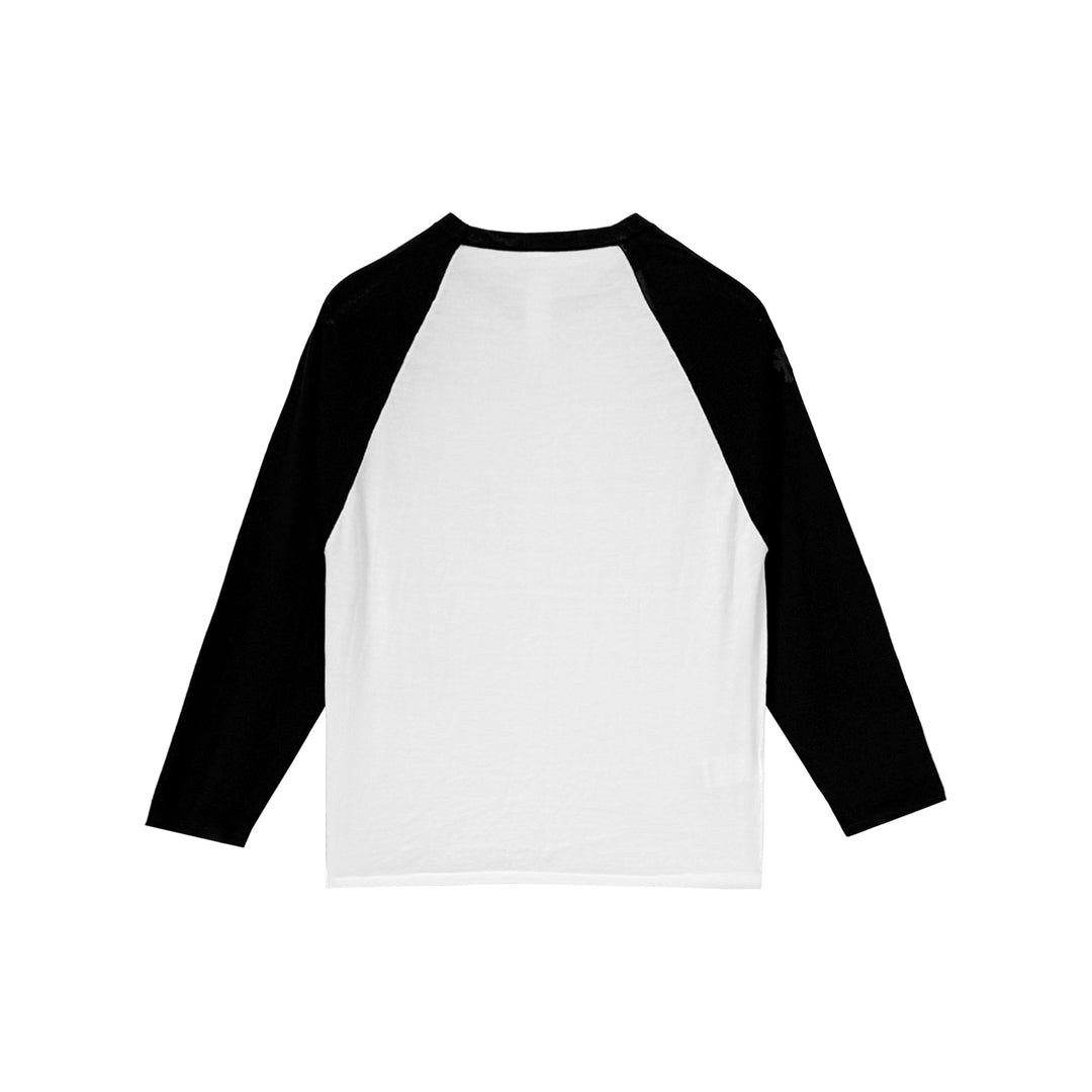 Chrome Hearts Cross Patch Embroidered Silk Raglan Black&White Long Sleeve Tee - SHENGLI ROAD MARKET