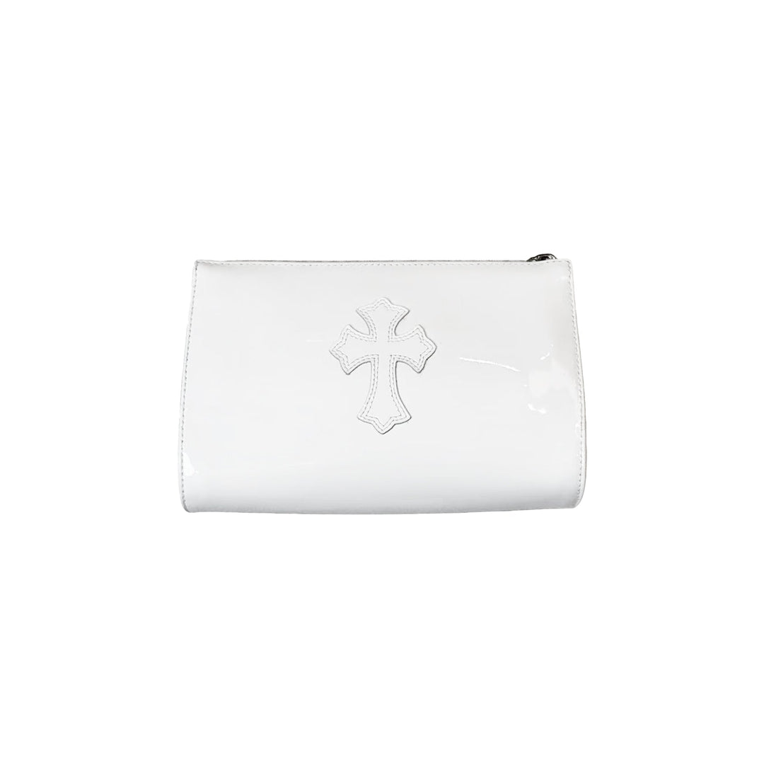 Chrome Hearts Cross Patch White Patent Zip Wallet - SHENGLI ROAD MARKET