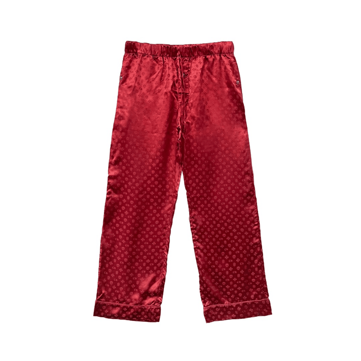 Chrome Hearts Cross Pattern Red Silk Pajama Set Nightgown - SHENGLI ROAD MARKET