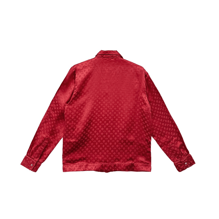 Chrome Hearts Cross Pattern Red Silk Pajama Set Nightgown - SHENGLI ROAD MARKET