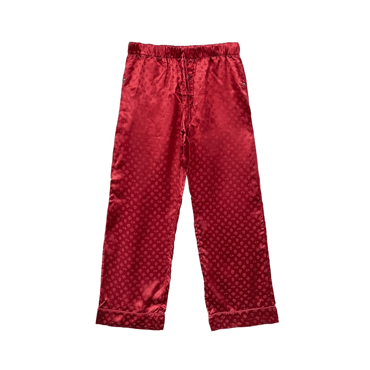 Chrome Hearts Cross Pattern Red Silk Pajama Set Nightgown - SHENGLI ROAD MARKET