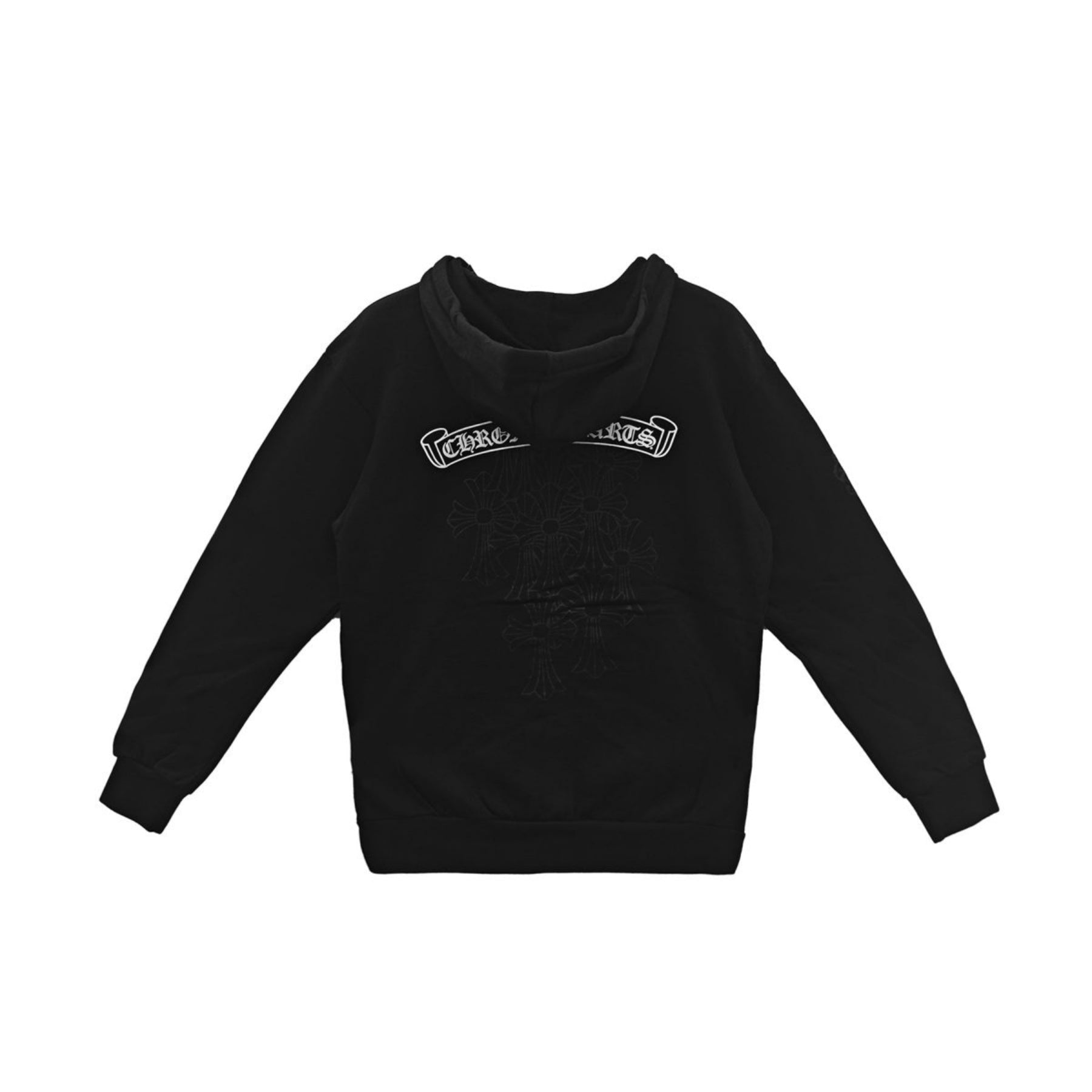 Chrome Hearts Cross Pattern Scroll Label Zip Up Hoodie – SHENGLI