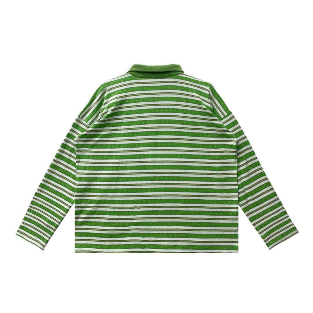Chrome Hearts Cross Script Green&White Long Sleeve Polo