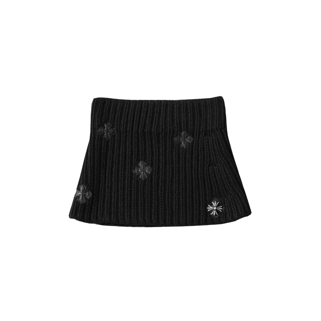 Chrome Hearts Cross Silver Hardware Leather Patch Scarf - SHENGLI ROAD MARKET
