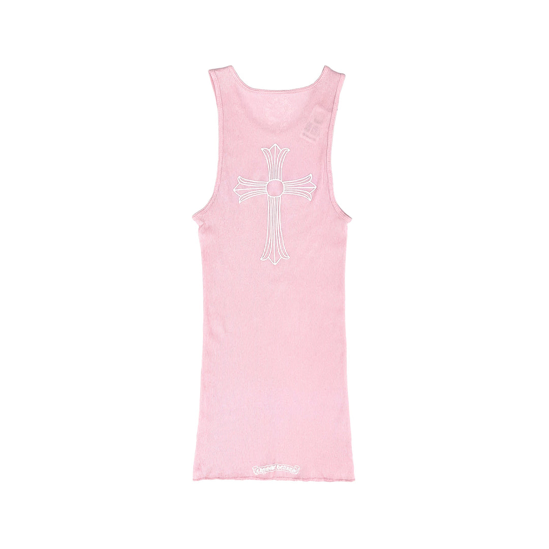 Chrome Hearts Cross T-Bar Pink Rib Tank Top - SHENGLI ROAD MARKET