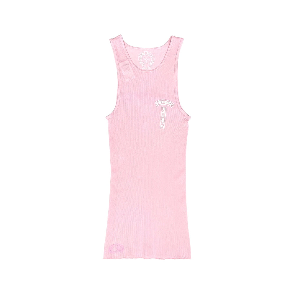 Chrome Hearts Cross T-Bar Pink Rib Tank Top - SHENGLI ROAD MARKET