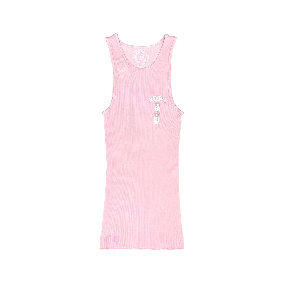 Chrome Hearts Cross T-Bar Pink Rib Tank Top - SHENGLI ROAD MARKET