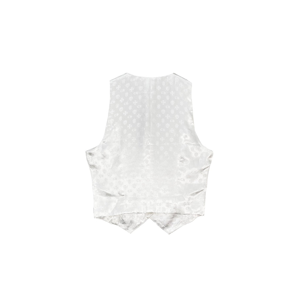 Chrome Hearts Cross White Silk Lounge Vest - SHENGLI ROAD MARKET