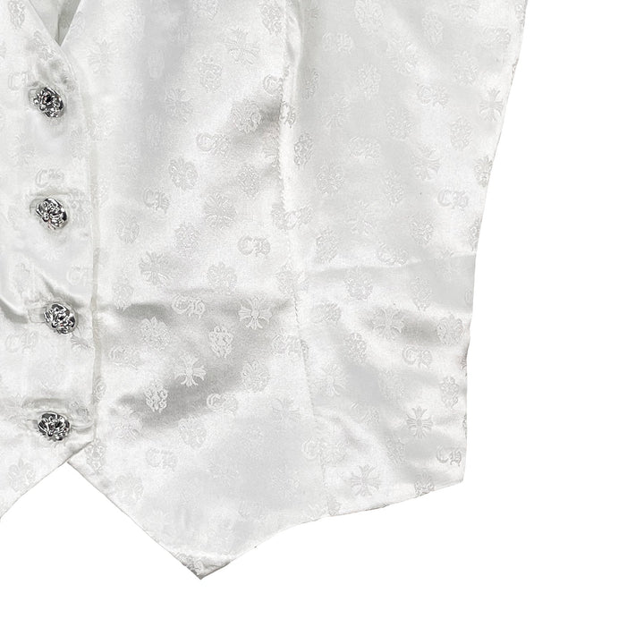 Chrome Hearts Cross White Silk Lounge Vest - SHENGLI ROAD MARKET