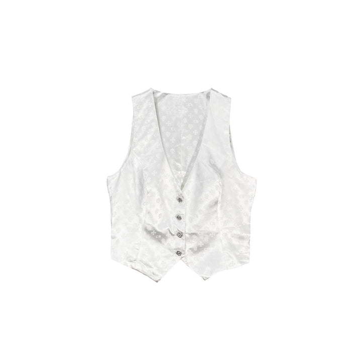 Chrome Hearts Cross White Silk Lounge Vest - SHENGLI ROAD MARKET