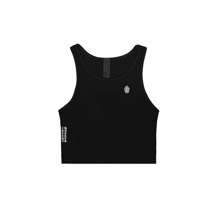 Chrome Hearts Dagger Embroidered Black Cropped Tank Top - SHENGLI ROAD MARKET