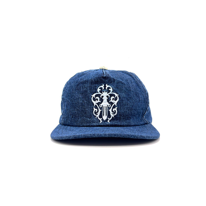 Chrome Hearts Dagger Embroidered Silver Button Denim Cap - SHENGLI ROAD MARKET