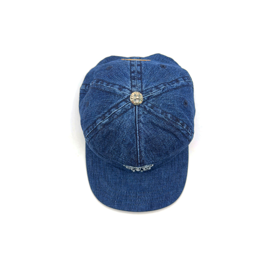 Chrome Hearts Dagger Embroidered Silver Button Denim Cap - SHENGLI ROAD MARKET