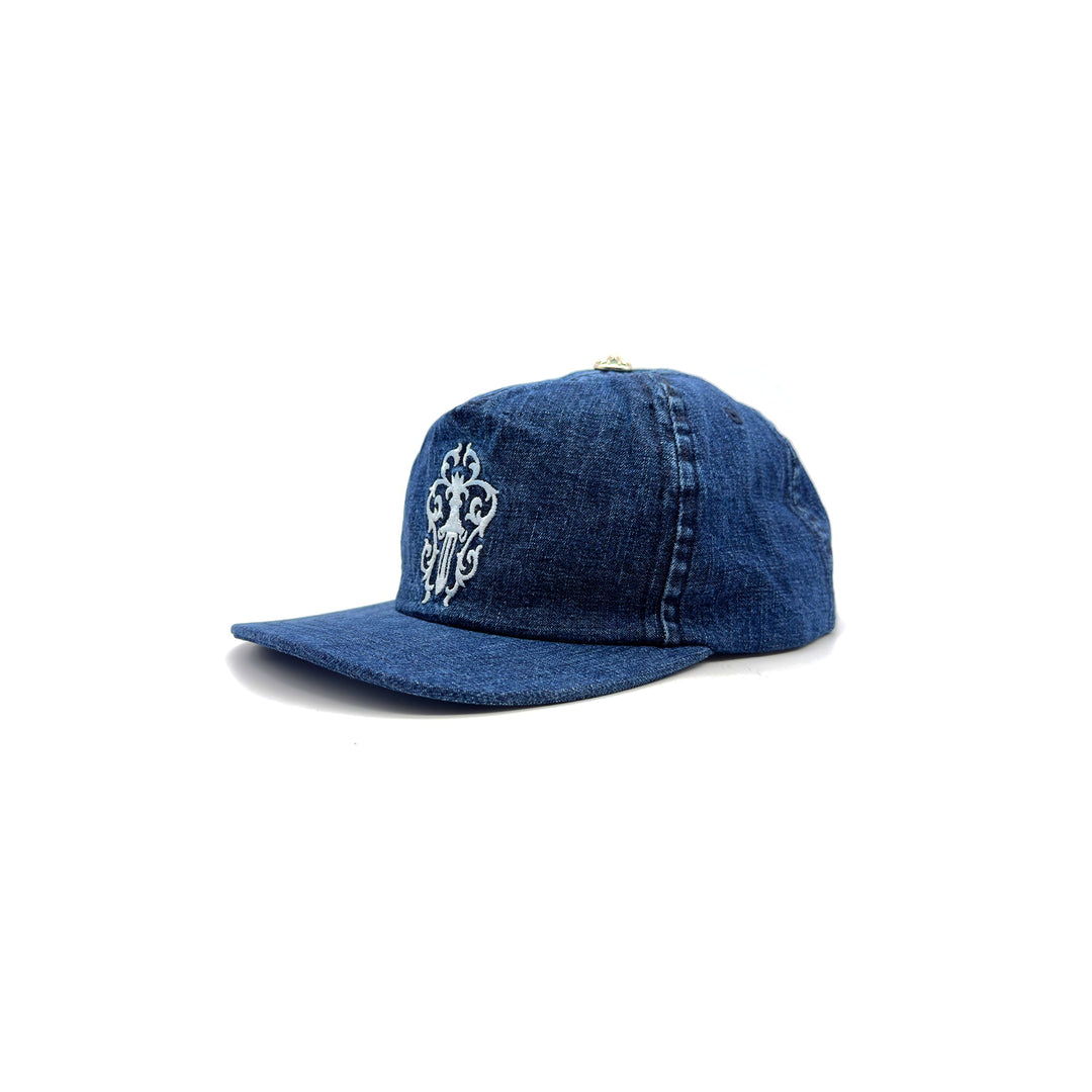Chrome Hearts Dagger Embroidered Silver Button Denim Cap - SHENGLI ROAD MARKET