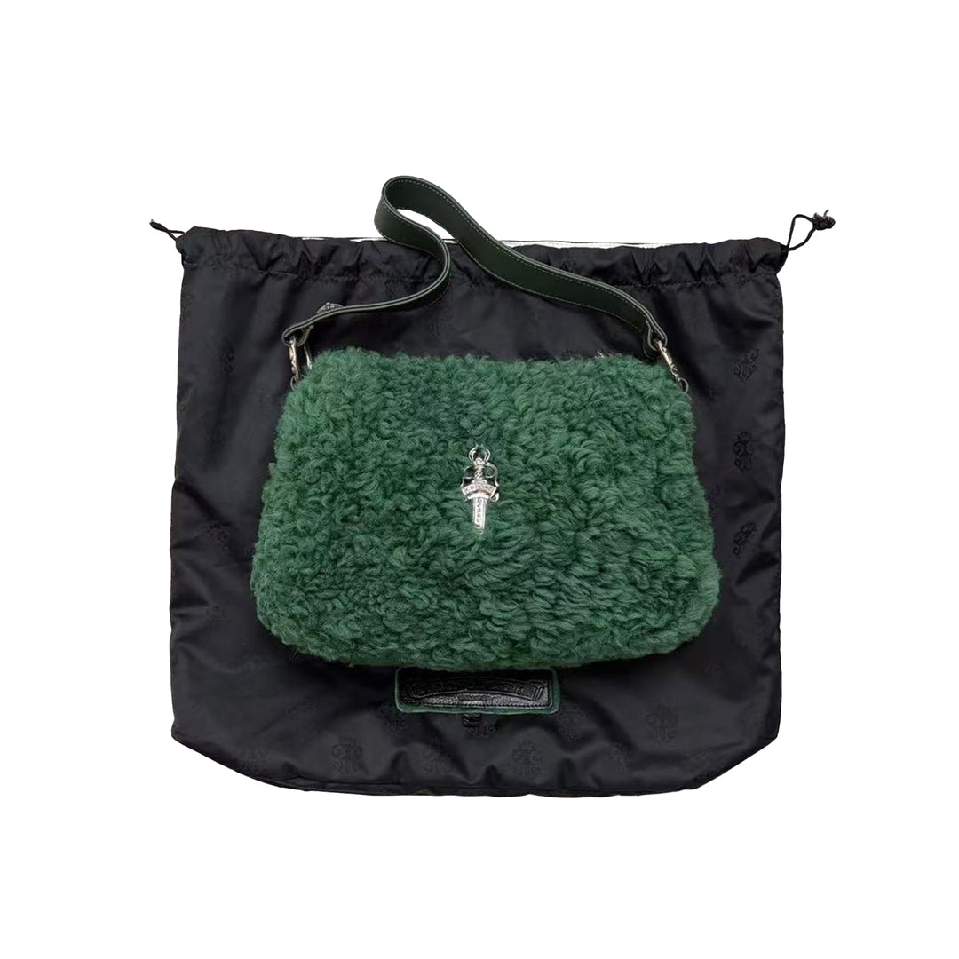 Chrome Hearts Dagger Fleece Green Chicken Nugget Bag - SHENGLI ROAD MARKET