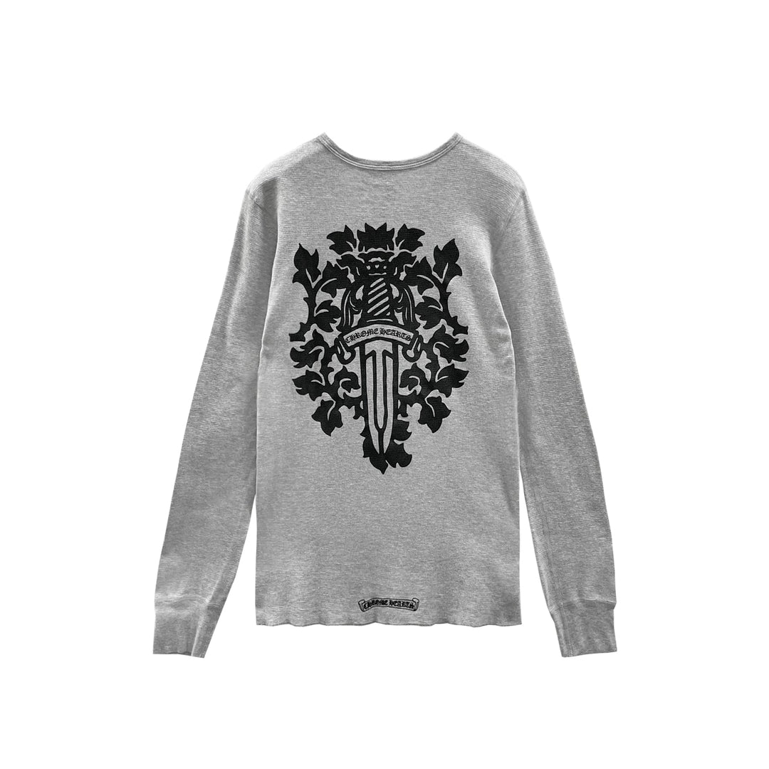 Chrome Hearts Dagger Grey Waffle Thermal Long Sleeve Tee - SHENGLI ROAD MARKET