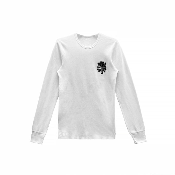 Chrome Hearts Dagger Logo White Waffle Thermal Long Sleeve Tee - SHENGLI ROAD MARKET