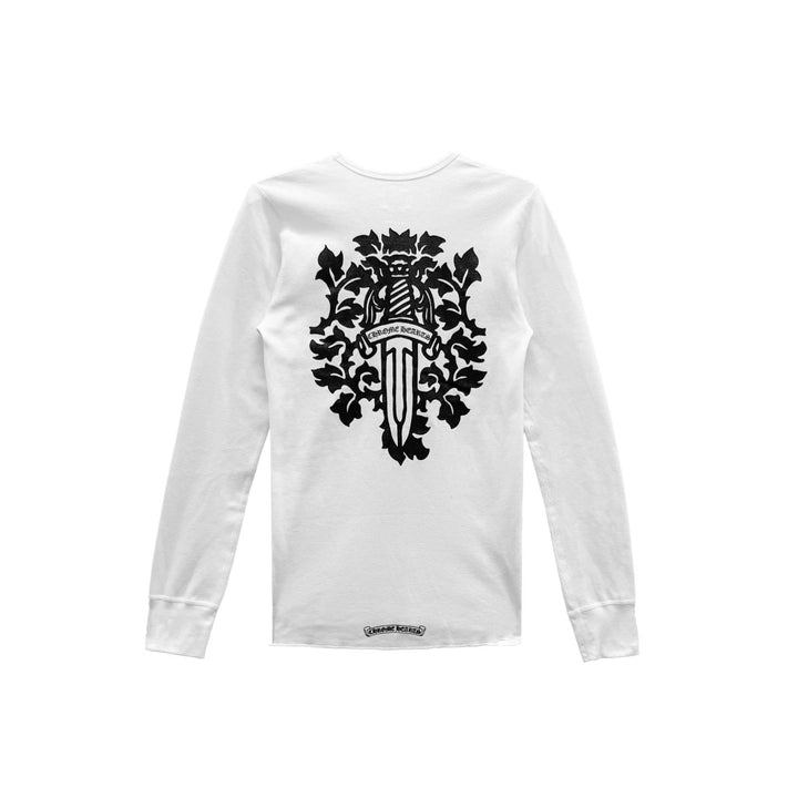 Chrome Hearts Dagger Logo White Waffle Thermal Long Sleeve Tee - SHENGLI ROAD MARKET