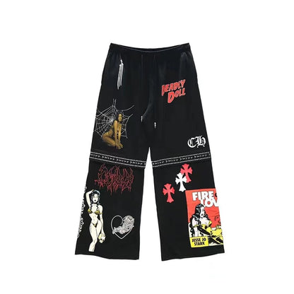 Chrome Hearts Deadly Doll Comic Loose Pants - SHENGLI ROAD MARKET