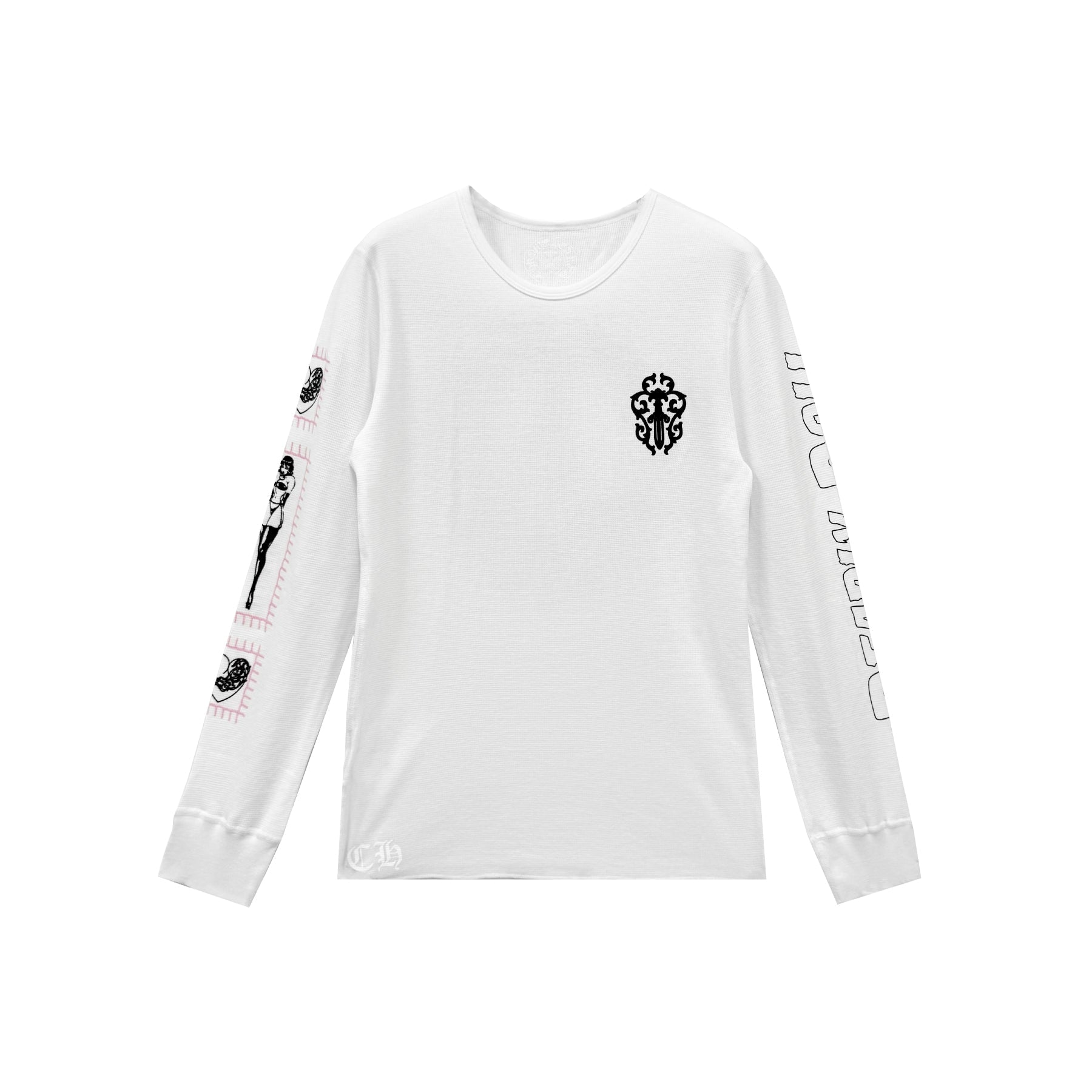 CHROME HEARTS サーマル ロンT DEADLY DOLL Chrome Hearts Deadly Doll Horseshoe Waffle Thermal Long Sleeve Tee