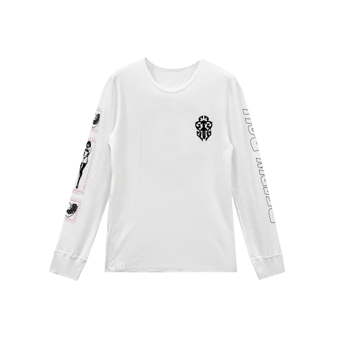 Chrome Hearts Deadly Doll Horseshoe Waffle Thermal Long Sleeve T-Shirt Tee - SHENGLI ROAD MARKET