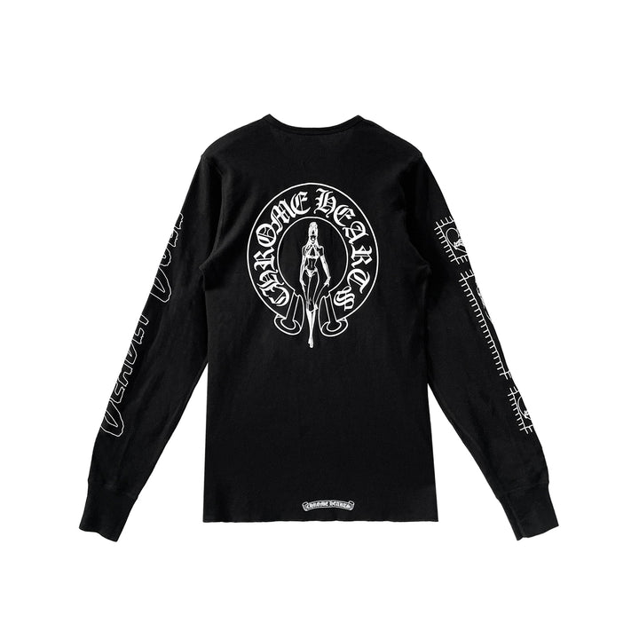 Chrome Hearts Deadly Doll Horseshoe Waffle Thermal Long Sleeve T-Shirt Tee - SHENGLI ROAD MARKET