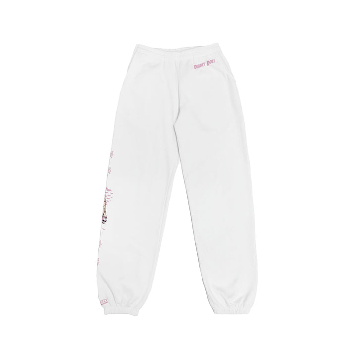 Chrome Hearts Deadly Doll Horseshoe White Sweatpants - SHENGLI ROAD MARKET