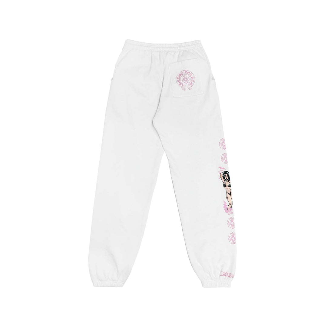 Chrome Hearts Deadly Doll Horseshoe White Sweatpants - SHENGLI ROAD MARKET