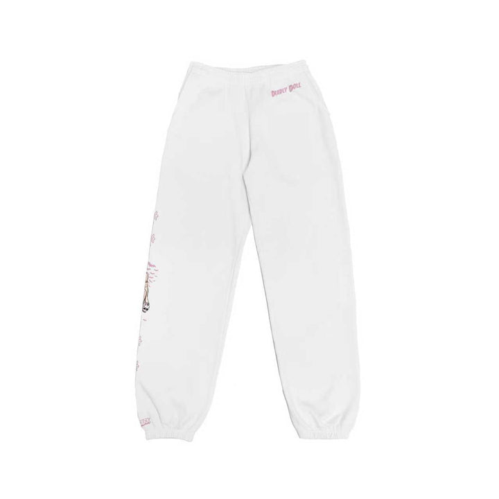 Chrome Hearts Deadly Doll Horseshoe White Sweatpants - SHENGLI ROAD MARKET
