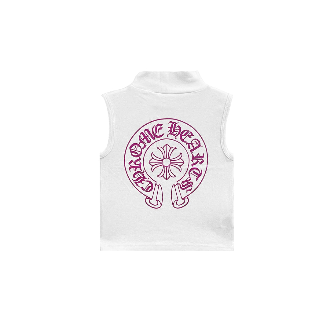 Chrome Hearts Deadly Doll Horseshoe White Tank Top - SHENGLI ROAD MARKET