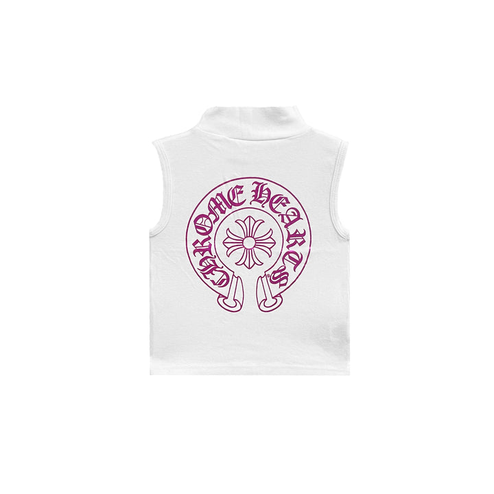 Chrome Hearts Deadly Doll Horseshoe White Tank Top - SHENGLI ROAD MARKET