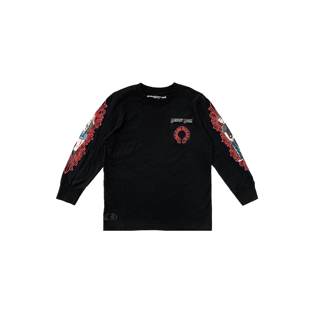 Chrome Hearts Deadly Doll Pocket Long Sleeve Tee For Kids - SHENGLI ROAD MARKET
