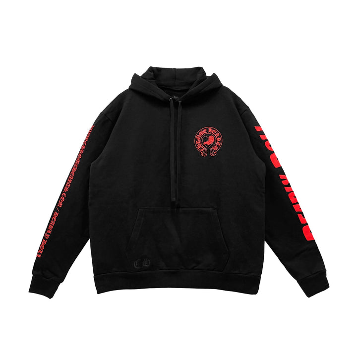 Chrome Hearts Deadly Doll Red Horseshoe Logo Pullover Hoodie - SHENGLI ROAD MARKET