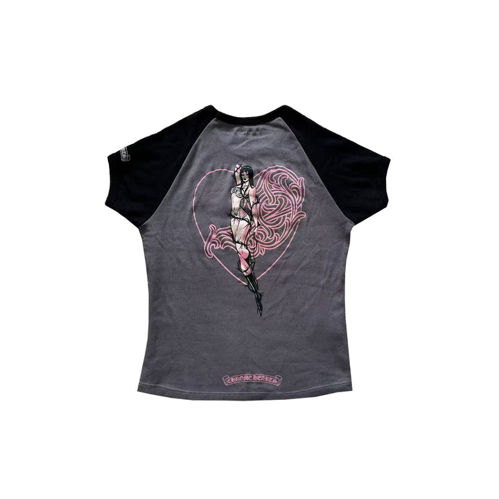 Chrome Hearts Deadly Doll Vine Heart Cropped Short Sleeve T-Shirt Tee - SHENGLI ROAD MARKET