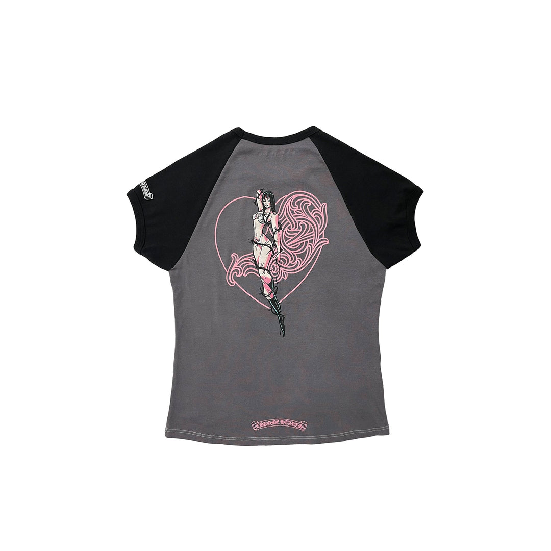Chrome Hearts Deadly Doll Vine Heart Cropped Short Sleeve T-Shirt Tee - SHENGLI ROAD MARKET