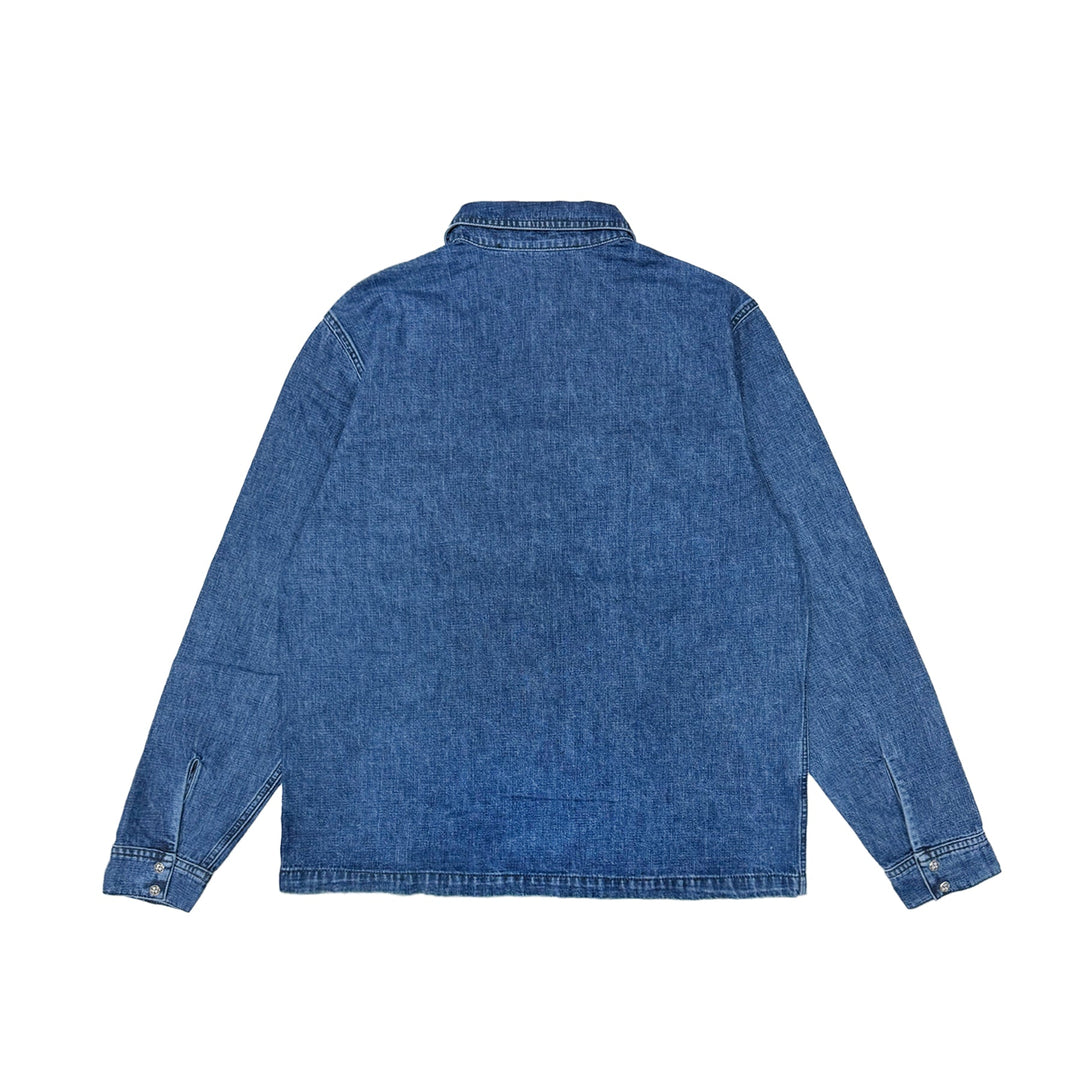 Chrome Hearts Denim Leather Cross Work Dog Shirt Jacket - SHENGLI ROAD MARKET