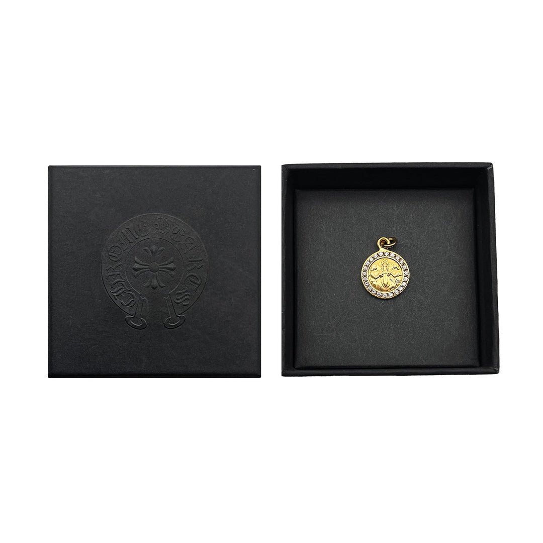 Chrome Hearts Diamond Embellished 22k Gold Angel Medal - SHENGLI ROAD MARKET