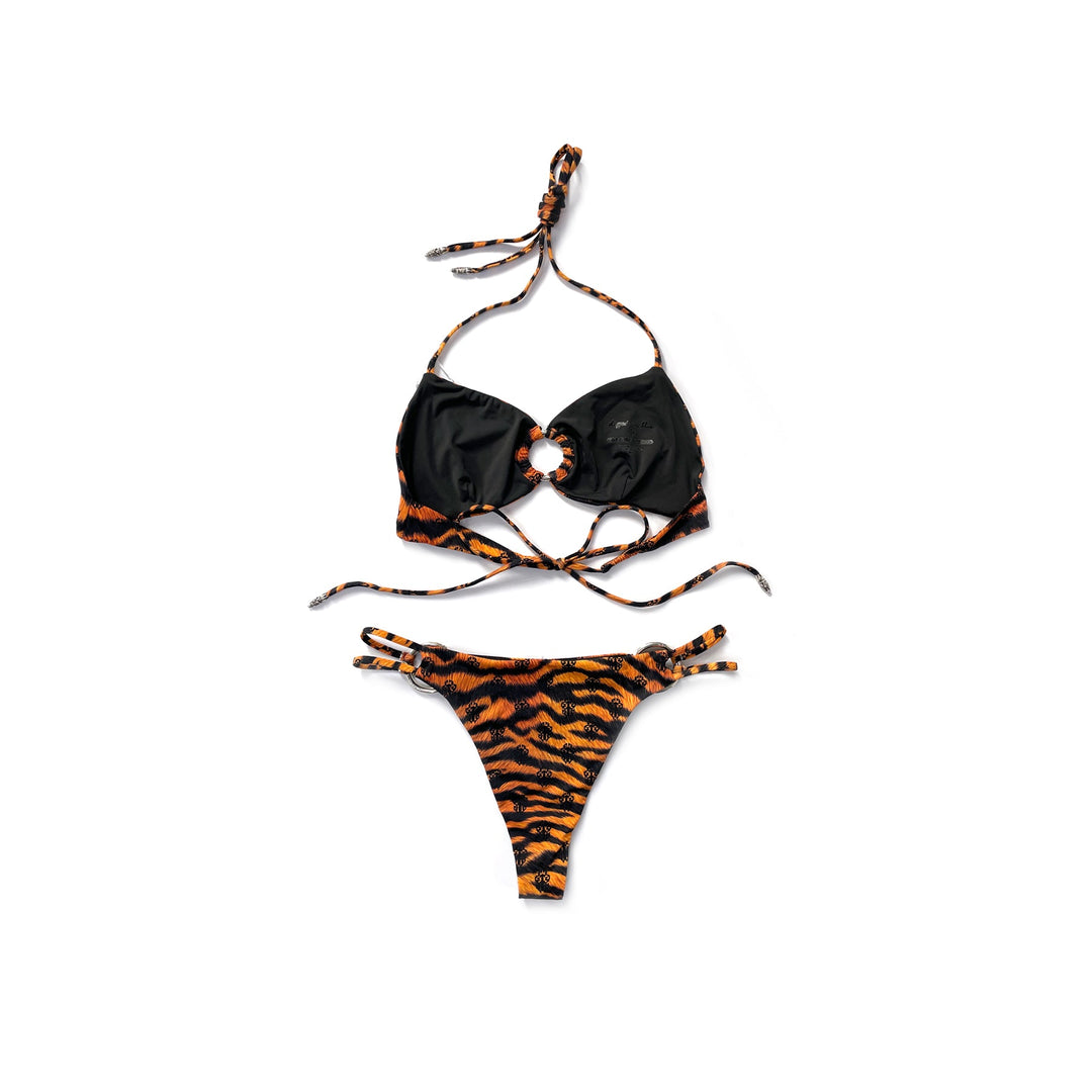 Chrome Hearts Dipped in Blue Tiger Print Dagger Bikini Set - SHENGLI ROAD MARKET