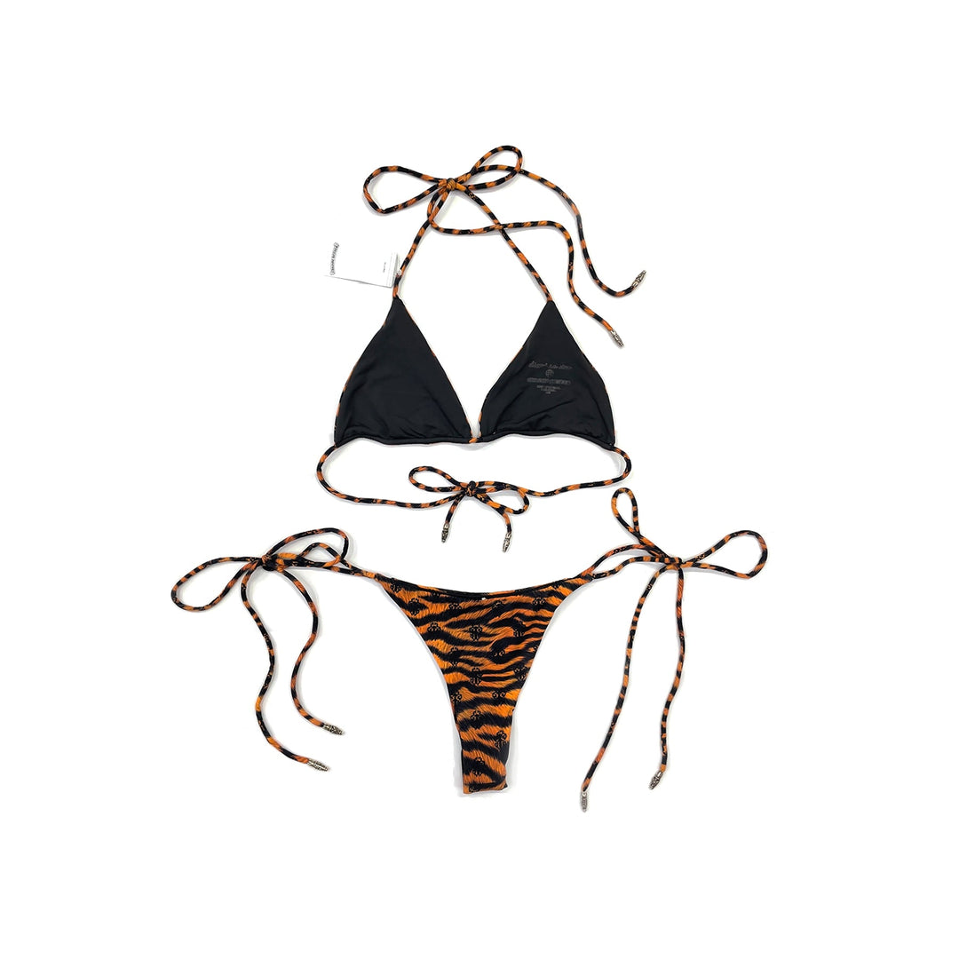 Chrome Hearts Dipped in Blue Tiger Print Dagger Bikini Set - SHENGLI ROAD MARKET